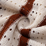 Striped Eyelet Knit Top & Straight-Leg Linen Trousers