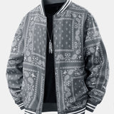 Paisley Patterned Baseball Jacket
