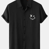 Smiley Face Graphic Button-Up Shirt