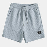 Short Sleeve Waffle Knit T-Shirt with Arc Hem & Matching Shorts