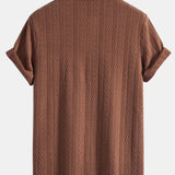 Geometric Jacquard Knit Polo