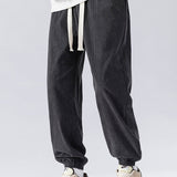 Adjustable Waist Corduroy Joggers