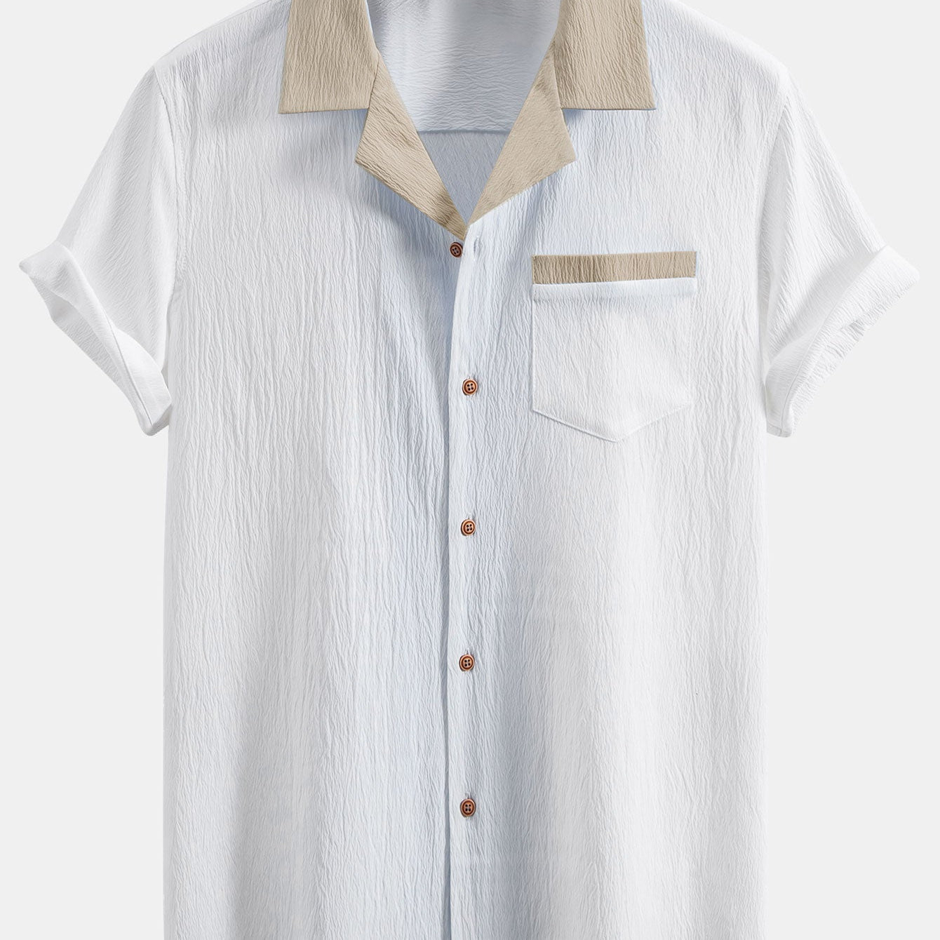Textured Two-Tone Cuban Shirt