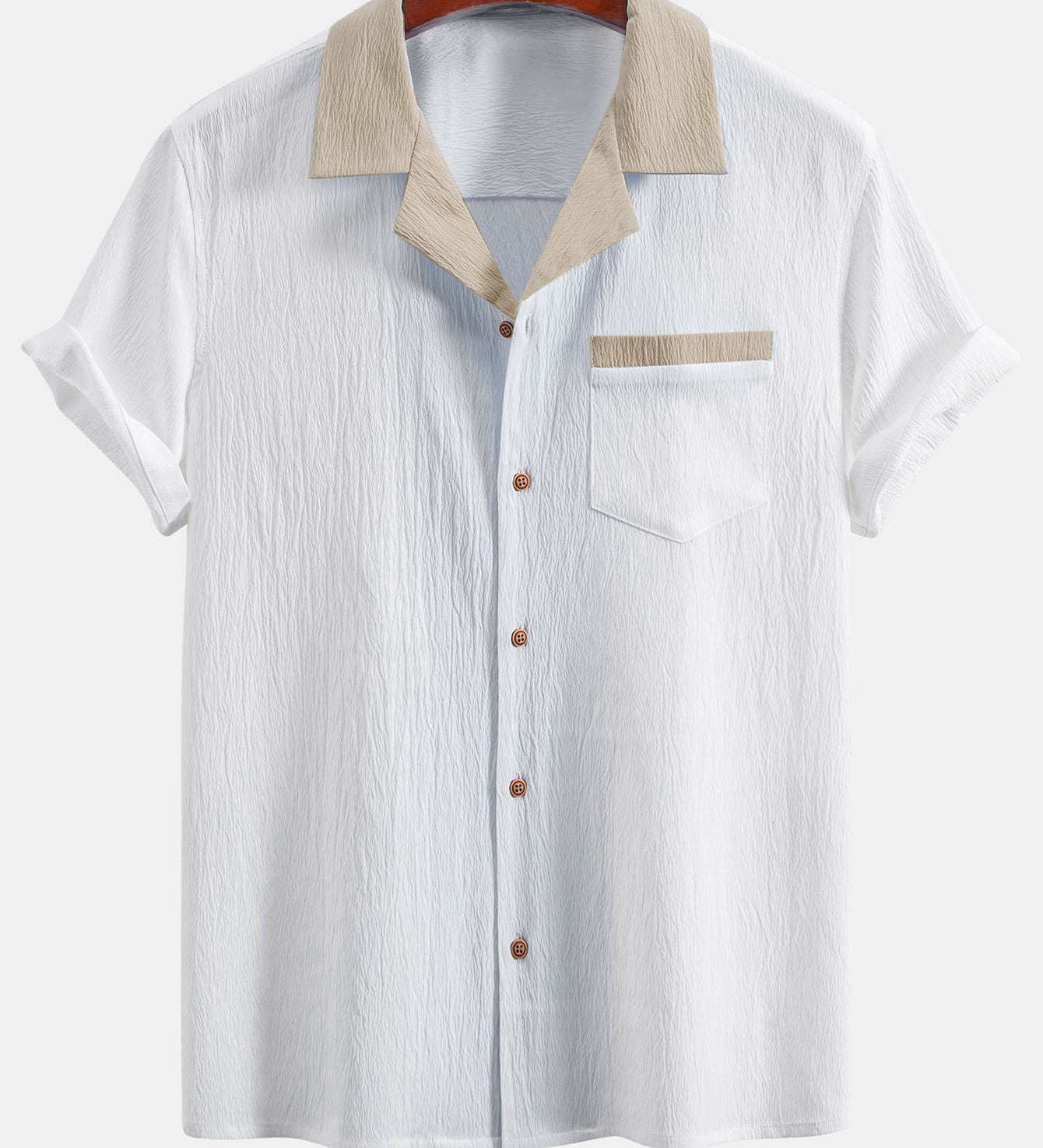 Textured Two-Tone Cuban Shirt