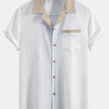 Textured Two-Tone Cuban Shirt