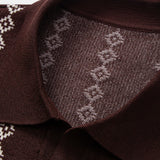 Geometric Pattern V-Neck Knit Polo