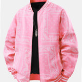 Paisley Patterned Baseball Jacket