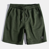 Short Sleeve Waffle Knit T-Shirt with Arc Hem & Matching Shorts