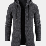 Textured Hooded Sweater with Long Line Design & Corduroy Cargo Pants