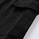 Textured Hooded Sweater with Long Line Design & Corduroy Cargo Pants