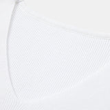 V-Neck Knitted T-Shirt with Drop Shoulder Design