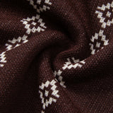 Geometric Pattern V-Neck Knit Polo