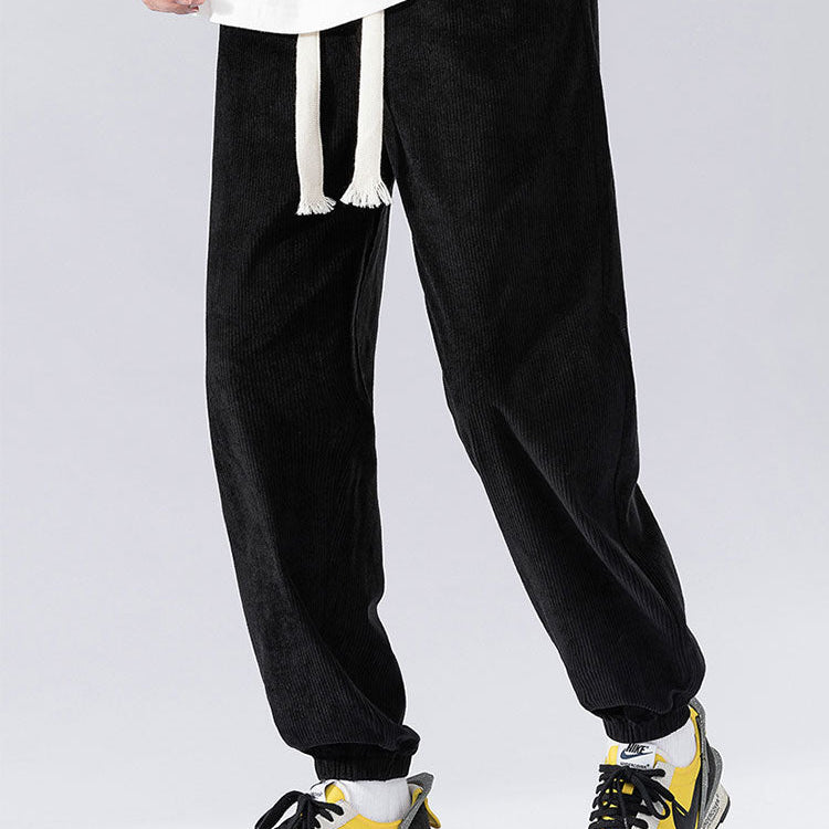 Adjustable Waist Corduroy Joggers