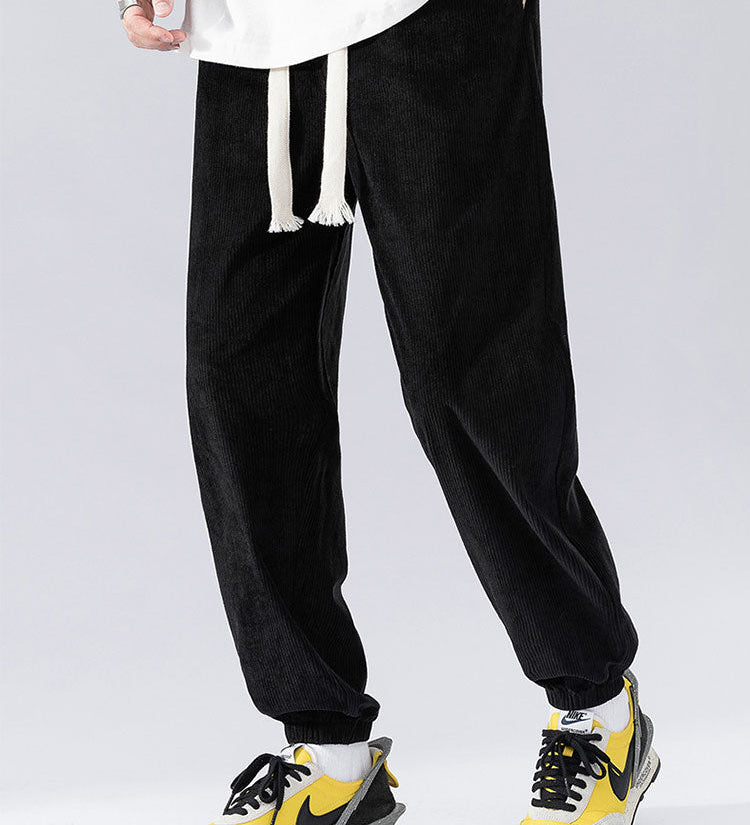 Adjustable Waist Corduroy Joggers