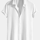 Ribbed Button-Up Shirt with Muscle Fit