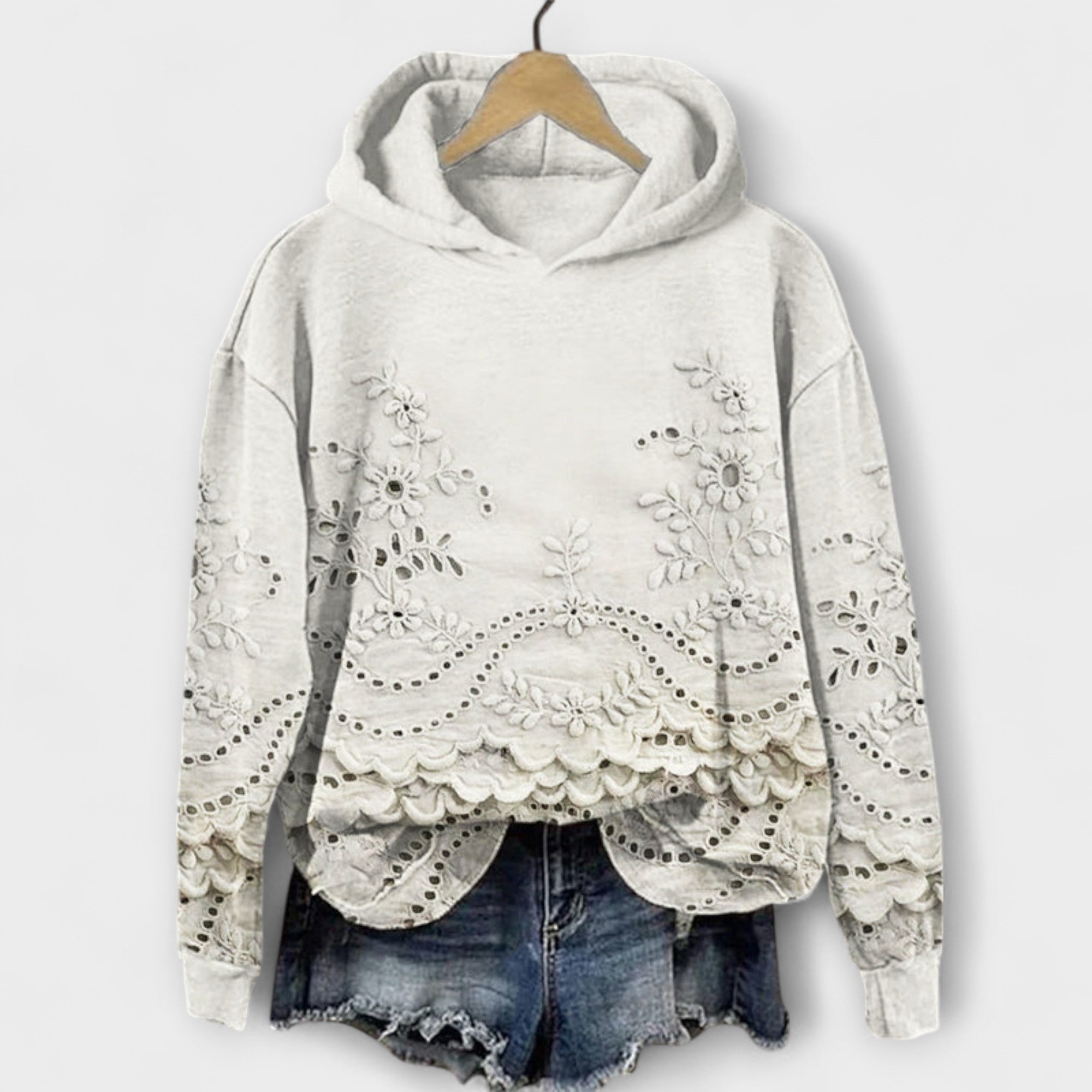 Grace – Vintage Hoodie su gėlių raštu