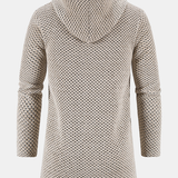 Textured Hooded Sweater with Long Line Design & Corduroy Cargo Pants