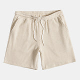 Waffle Knit Button-Up Shirt and Shorts Set