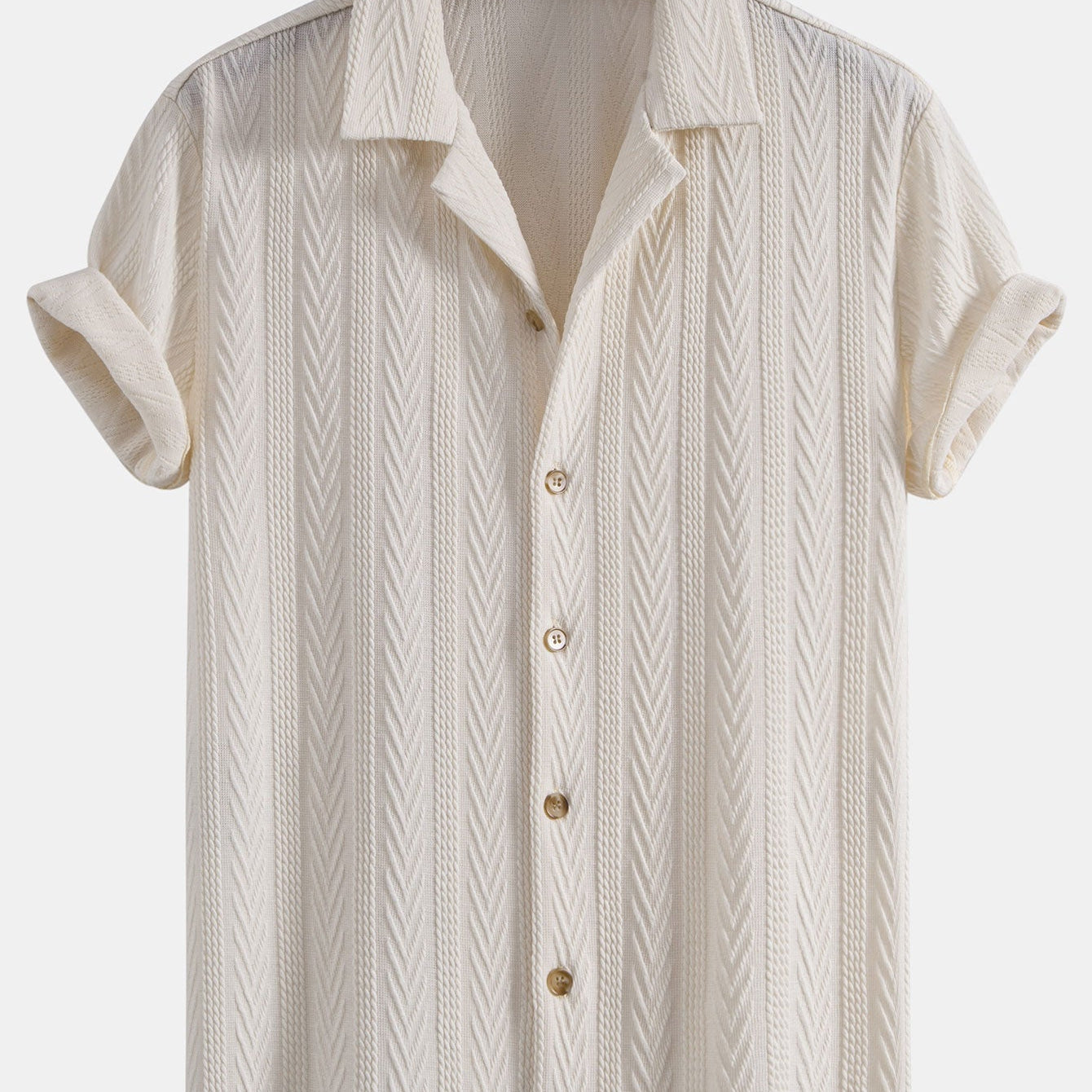 Textured Jacquard Cuban-Style Shirt