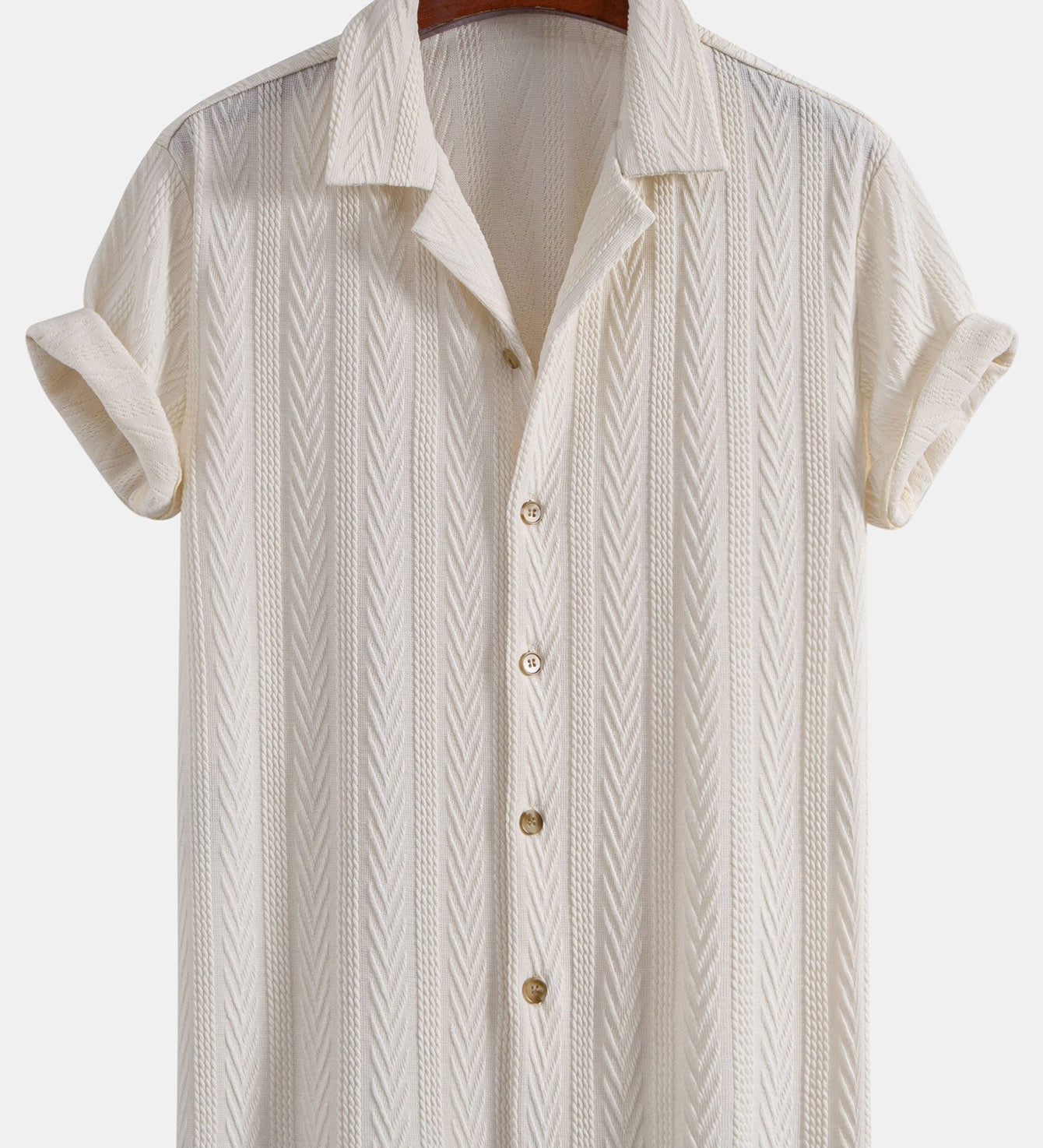 Textured Jacquard Cuban-Style Shirt