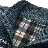 Geometric Pattern Zip-Up Sweater