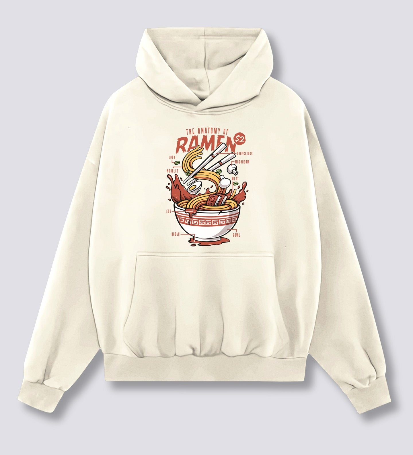 Priekinis Spaudinys - Ramen Anatomija Hoodie