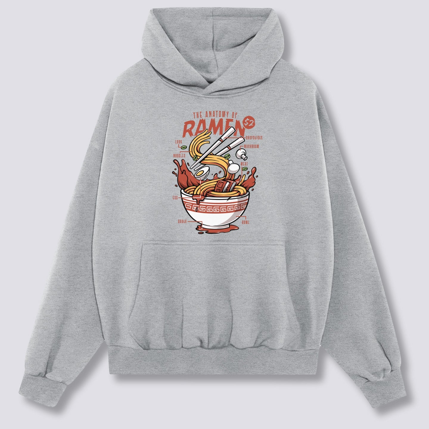 Priekinis Spaudinys - Ramen Anatomija Hoodie