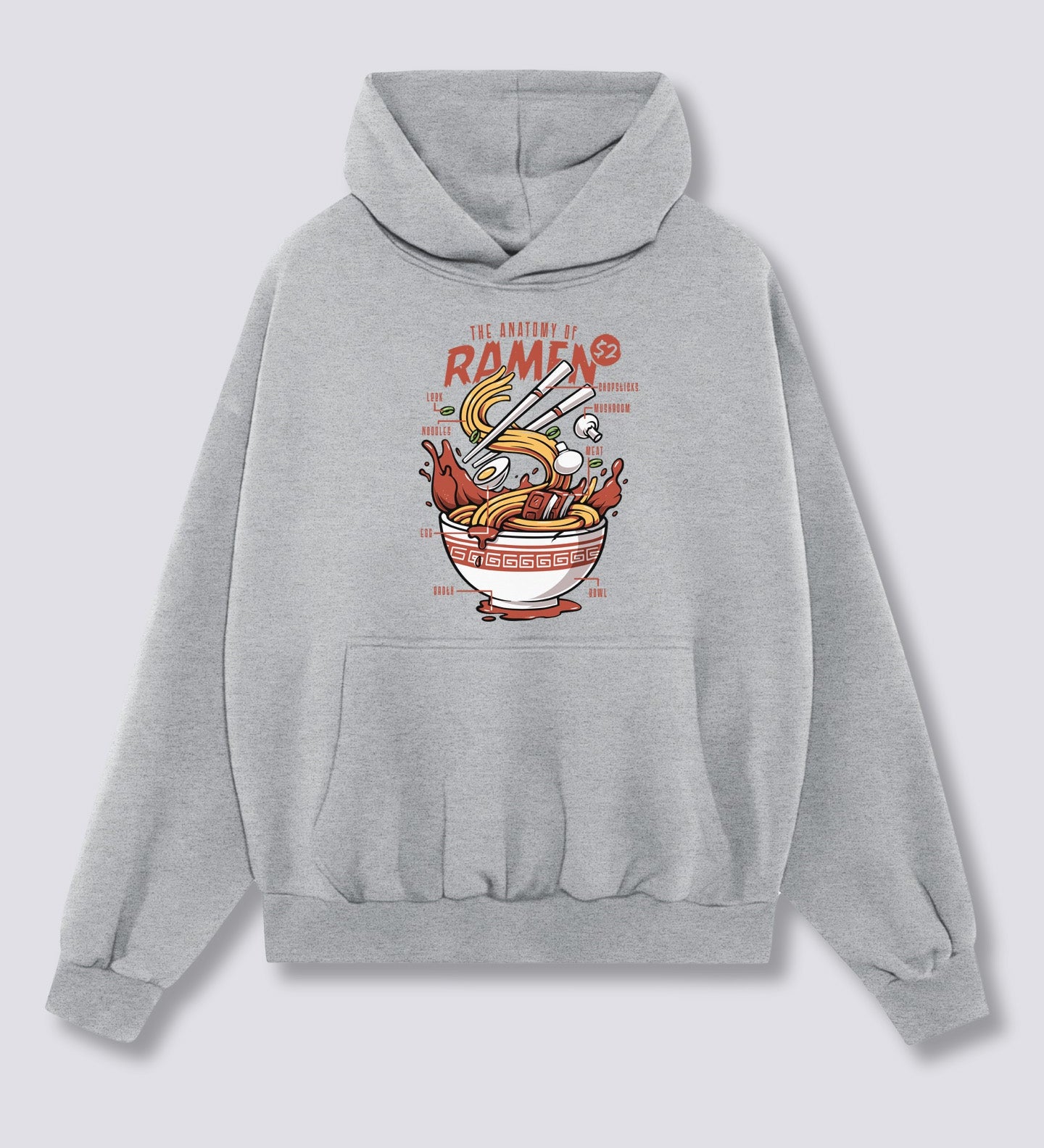Priekinis Spaudinys - Ramen Anatomija Hoodie