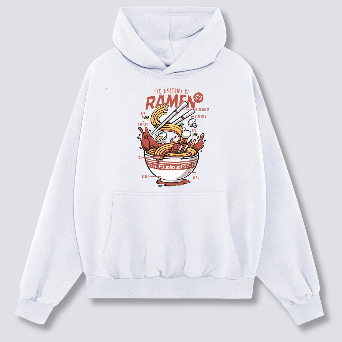Priekinis Spaudinys - Ramen Anatomija Hoodie