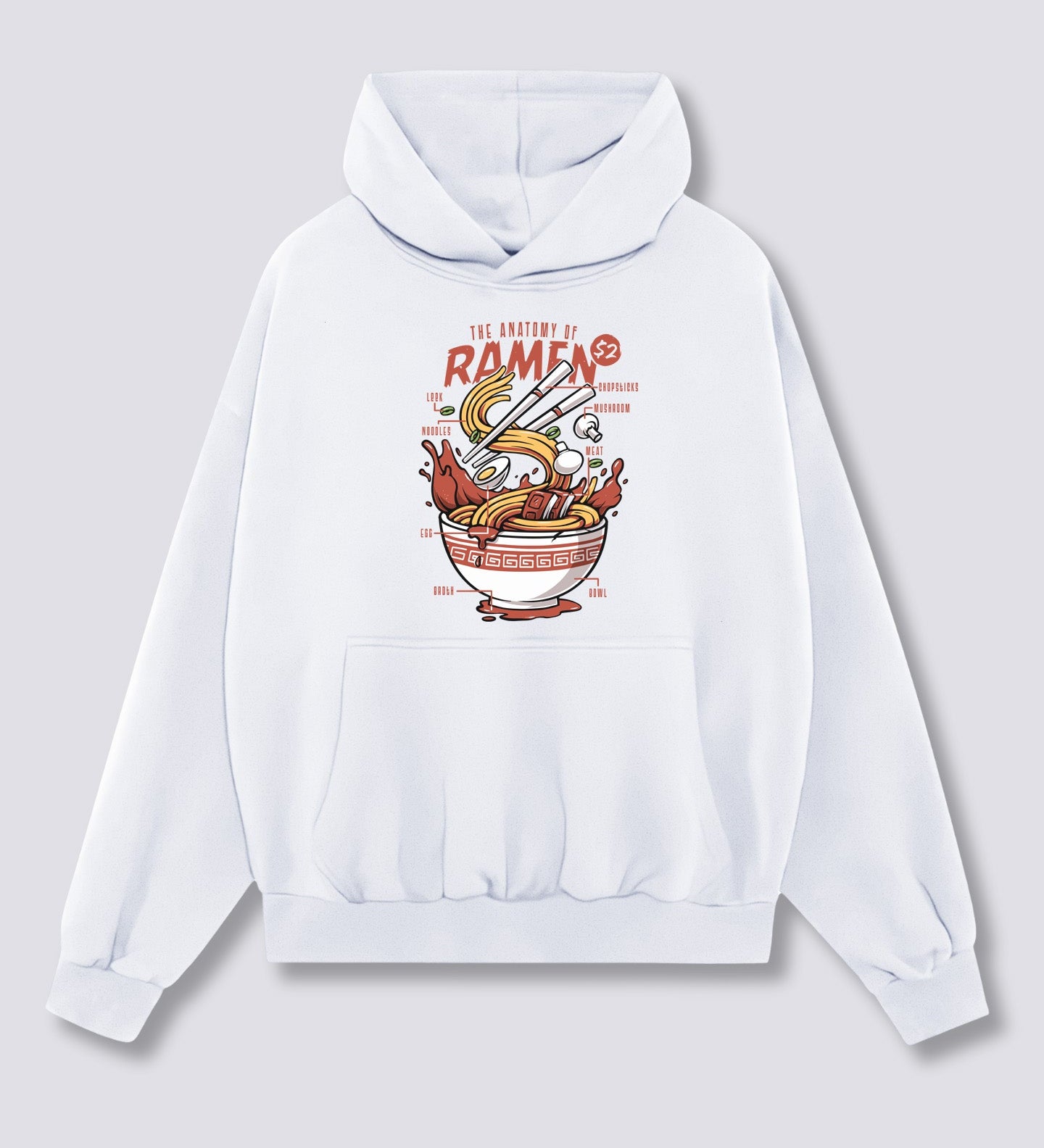 Priekinis Spaudinys - Ramen Anatomija Hoodie