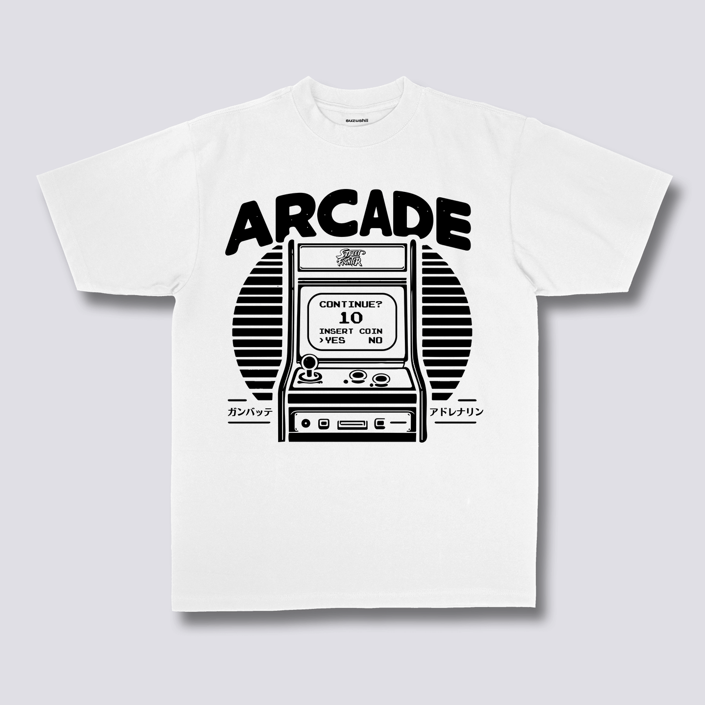 Priekinis Spaudinys - Arcade Žaidimų Marškinėliai