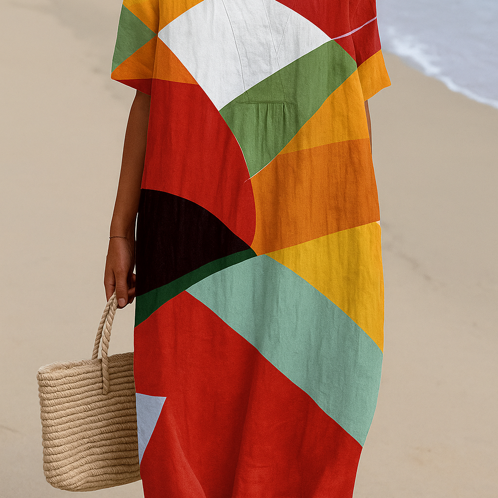 Ugnė™ | Spalvinga Patchwork Suknelė