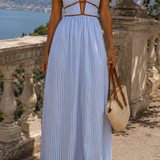 Laurina | Abito Lungo a Righe con Scollo cut-out