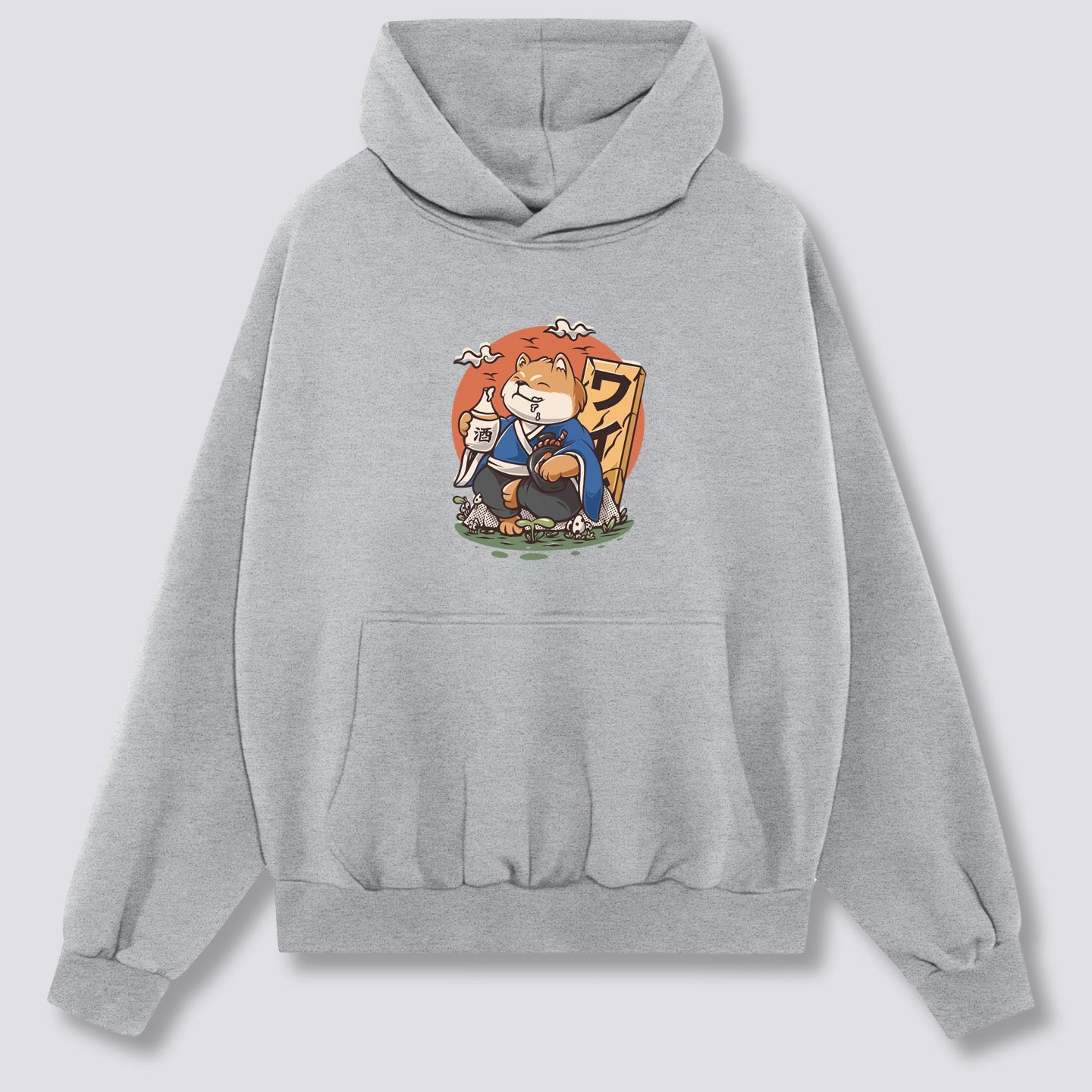 Priekinis Spaudinys - Išgėręs Shiba Hoodie