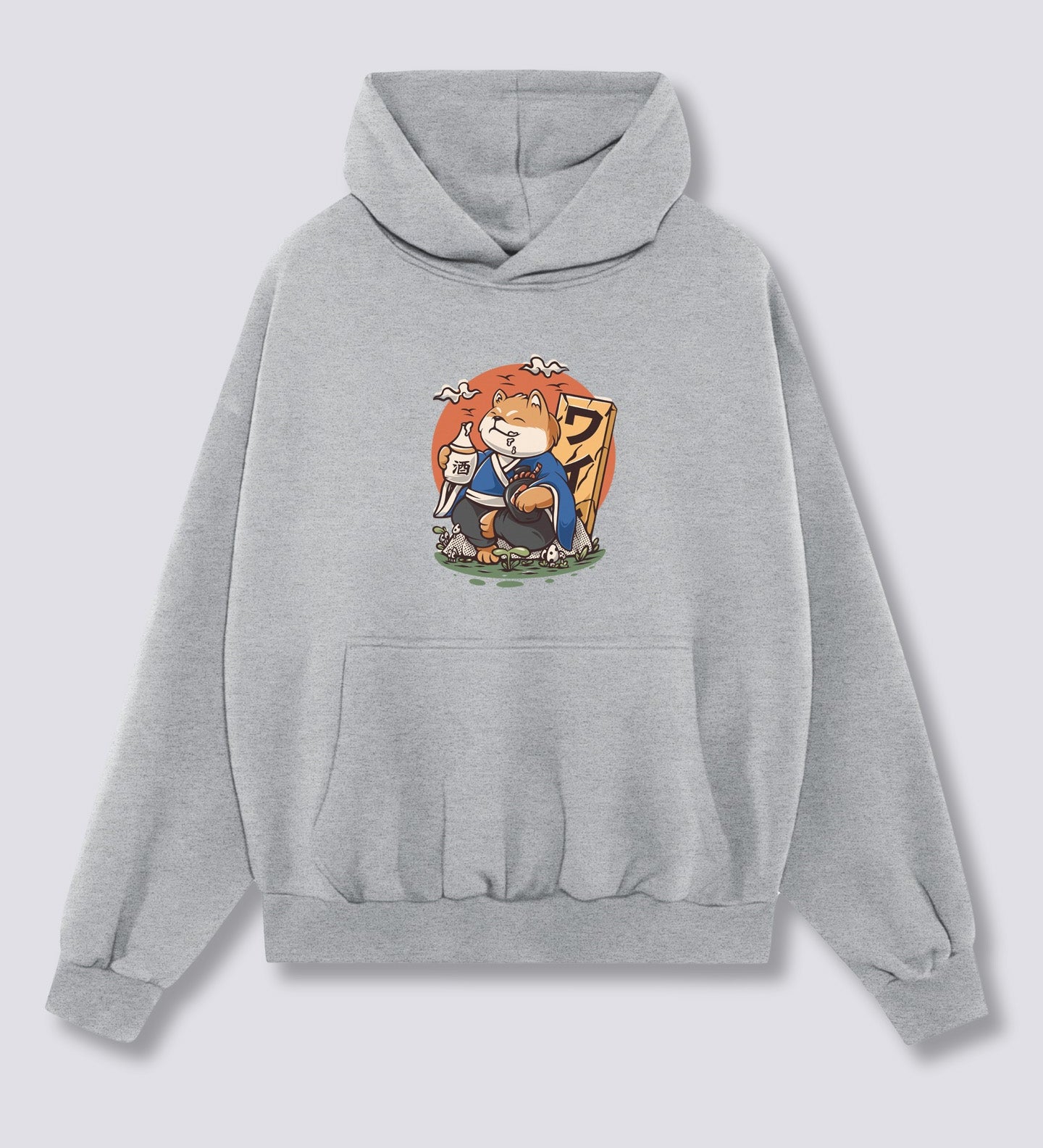 Priekinis Spaudinys - Išgėręs Shiba Hoodie