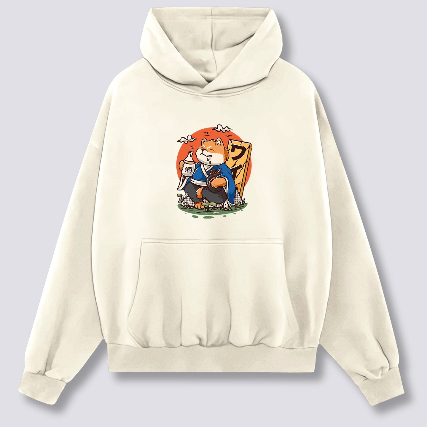 Priekinis Spaudinys - Išgėręs Shiba Hoodie