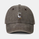 Washed Baseball Cap with Silly Goose Embroidery