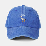 Washed Baseball Cap with Silly Goose Embroidery