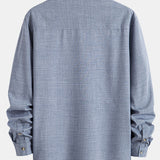 Long Sleeve Stand Collar Top with Straight Leg Linen Trousers
