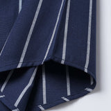 Striped Cotton Button-Up Shirt with Long Sleeves & Straight-Leg Linen Trousers