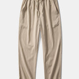 Textured Cuban Shirt with Contrast Details & Straight-Leg Trousers