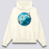 Priekinis Spaudinys - Skraidančių Gervių Hoodie