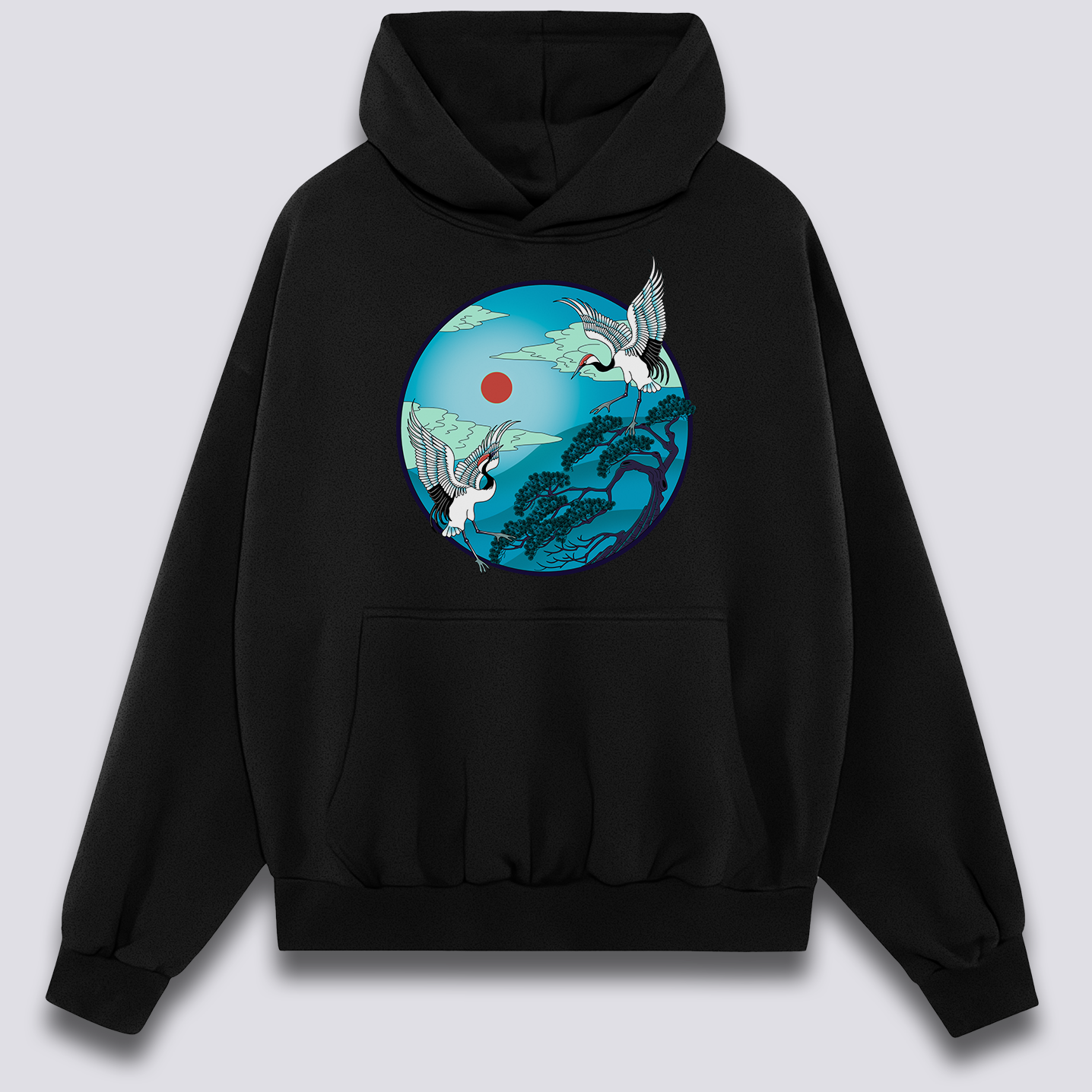 Priekinis Spaudinys - Skraidančių Gervių Hoodie