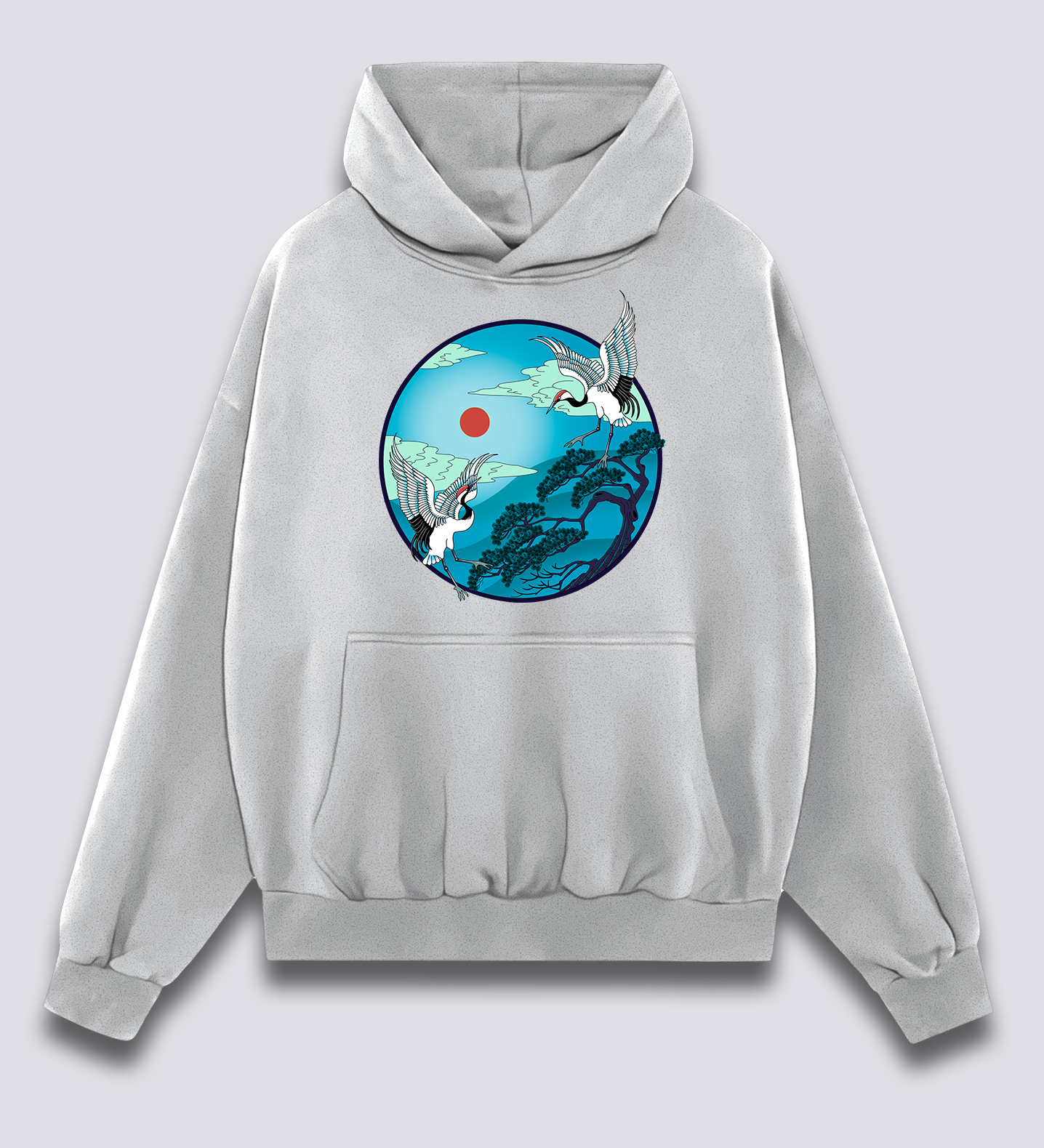 Priekinis Spaudinys - Skraidančių Gervių Hoodie