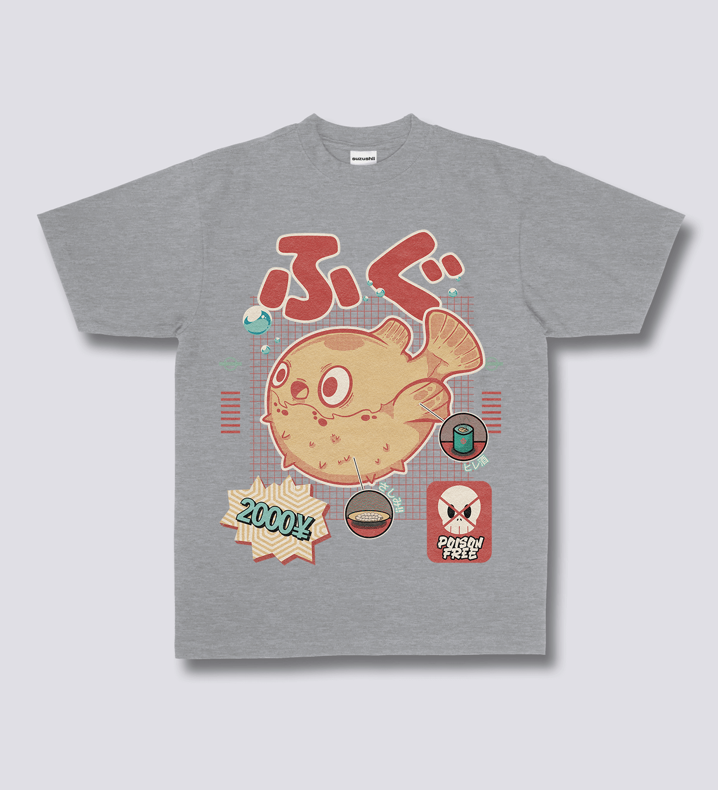 Priekinis Spaudinys - Fugu Marškiniai
