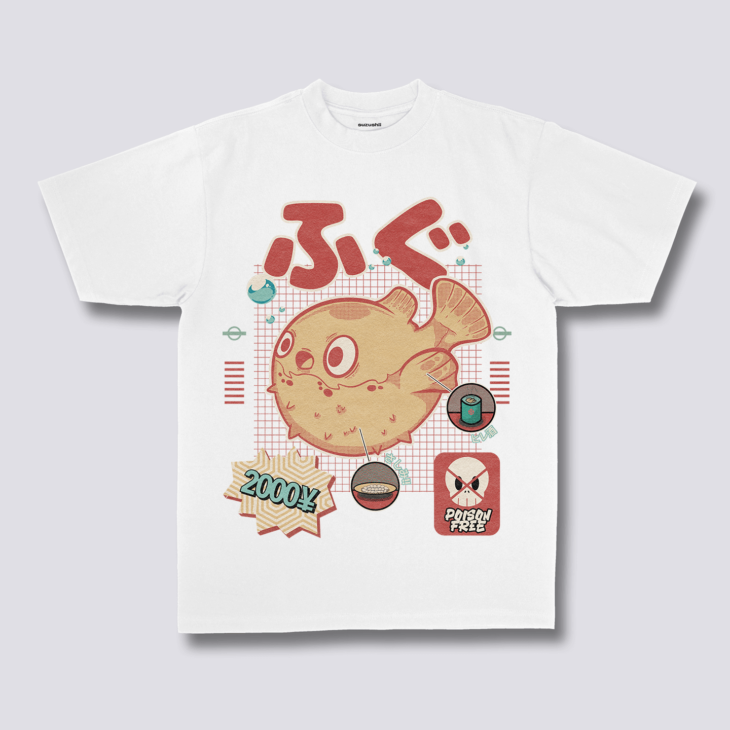 Priekinis Spaudinys - Fugu Marškiniai