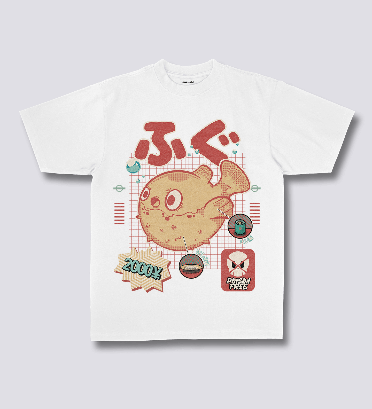 Priekinis Spaudinys - Fugu Marškiniai