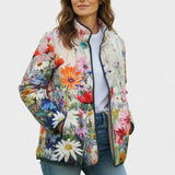 Hedvika – Quilted Jacket with Floral Print
