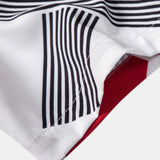 Geometric Color Block Button-Up Shirt with Matching Swim Shorts