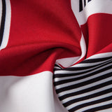 Geometric Color Block Button-Up Shirt with Matching Swim Shorts